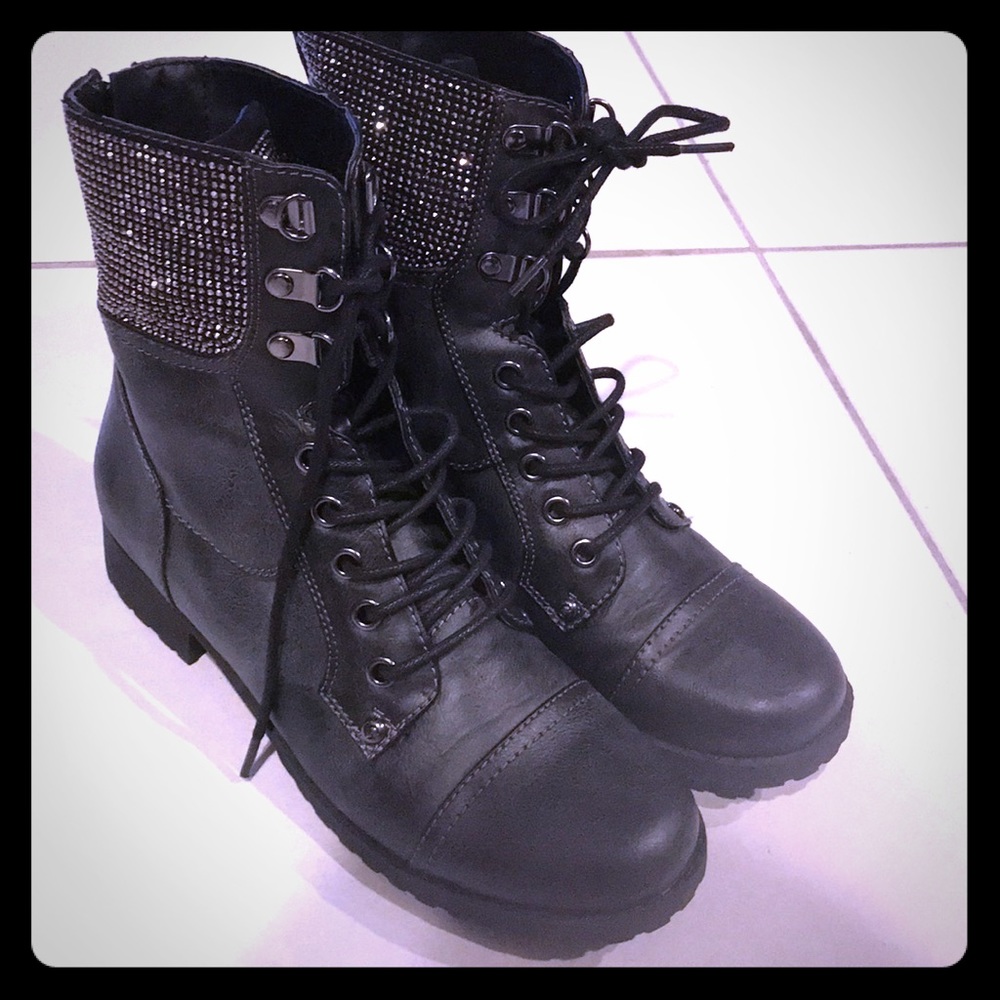 Never worn studded combat boots